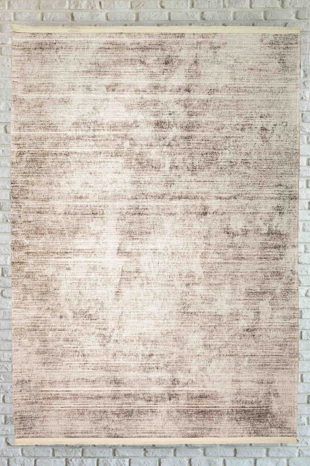 Abstract Desenli Krem Yıkanabilir Kaymaz Taban Şönil Koridor Salon Mutfak Halısı 8103 - 1