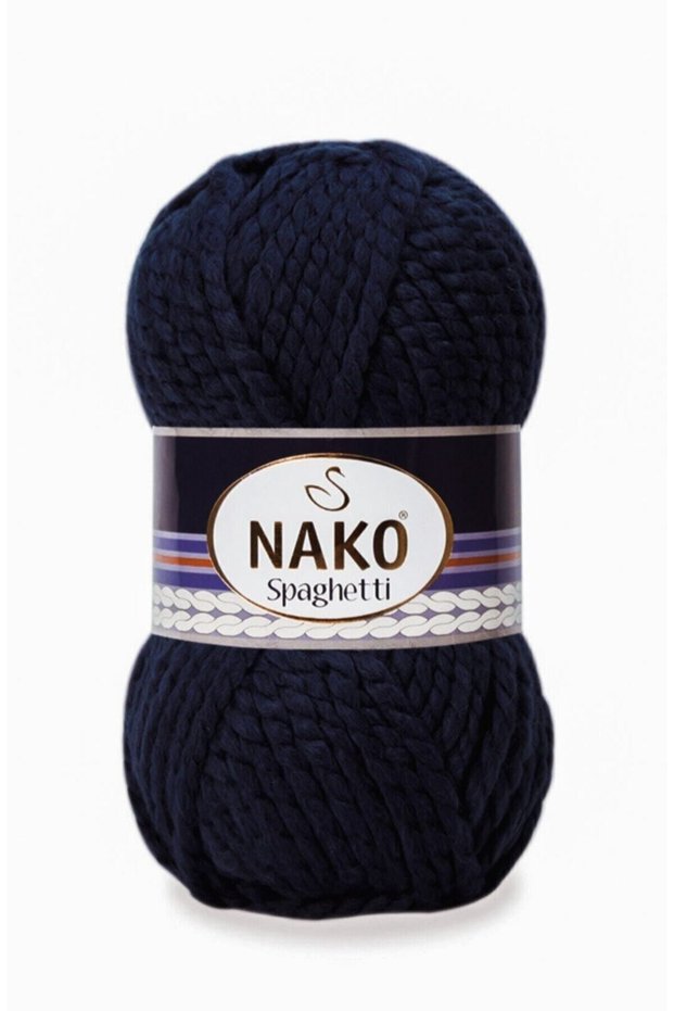 ( 5 Pieces ) Spaghetti 3088 Navy Blue Hand Knitted Threads Vest Cardigan Thread Scarf Sweater Beanie Thread