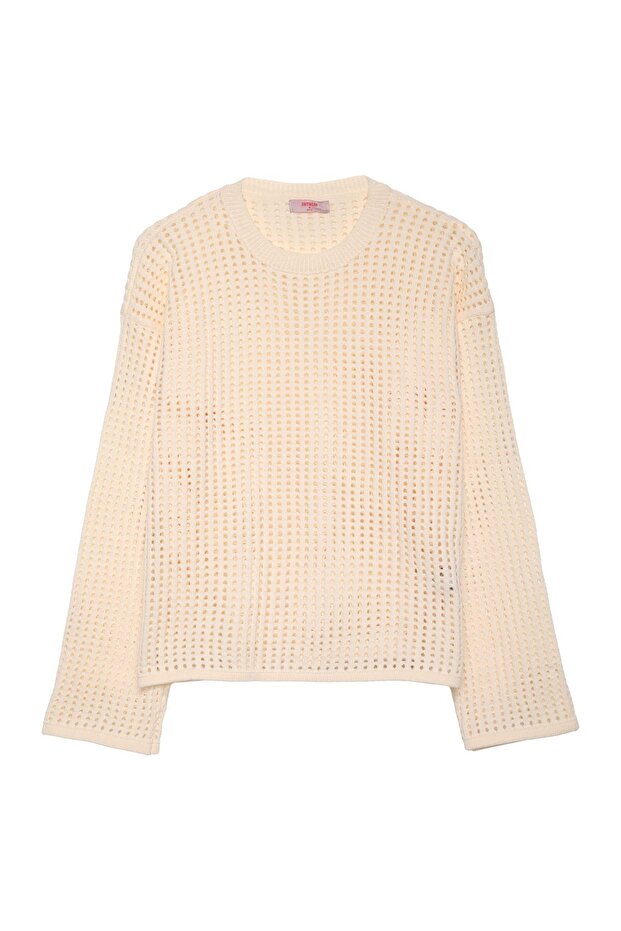 İnce Ajur Triko Ekru - 2