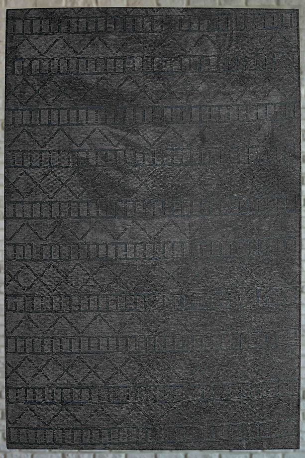 Moreno Viskon Dokuma Halı Kaymaz Taban Yıkanabilir Antrasit Koridor Halısı 1341 - 1