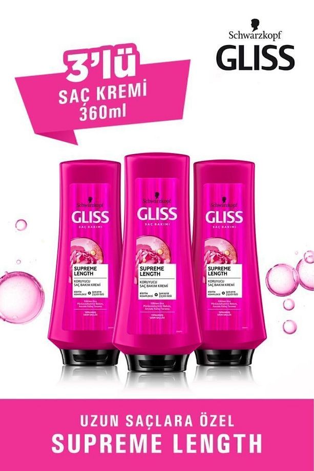 Supreme Length Uzun Saçlara Özel Saç Kremi 360 ml ml X 3 Adet - 1