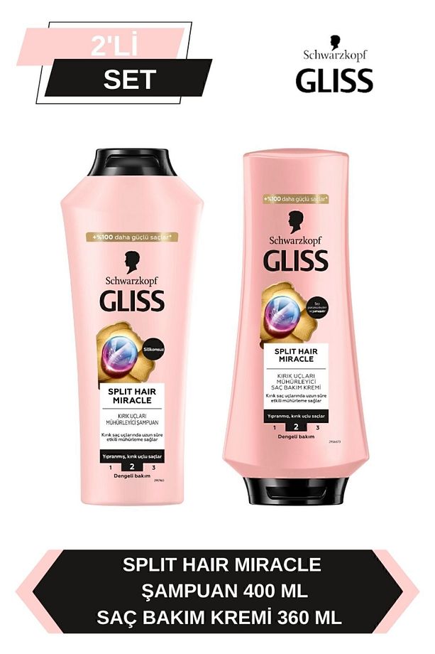 Split Hair Miracle Şampuan 400 Ml + Split Hair Miracle Saç Kremi 360 Ml - 1