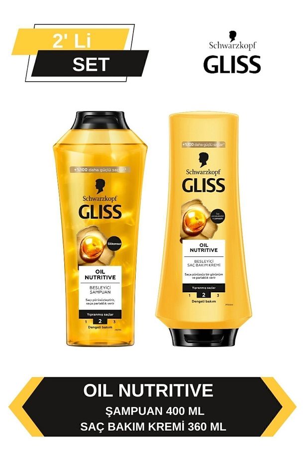 Oil Nutritive Şampuan 400ml Saç Kremi 360ml - 1