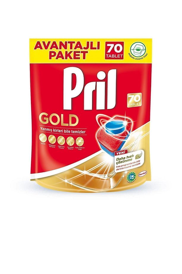 Gold 70 Tablet Bulaşık Deterjanı + Elde Yıkama Limon 675g ve Losyon 769g - Yoğun Temizlik - 2