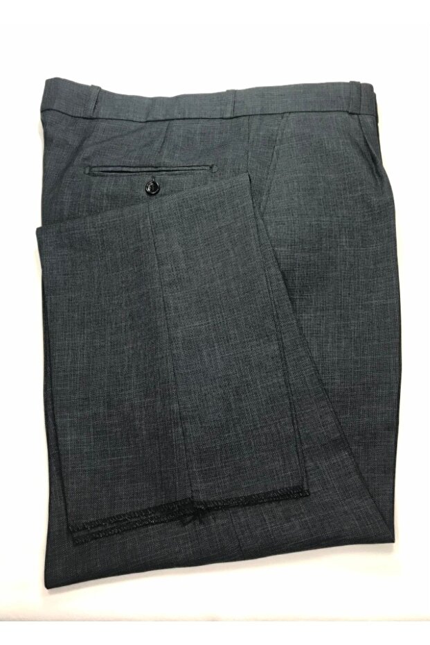Men's Fabric Trousers Pleated Blue Gray Filafil