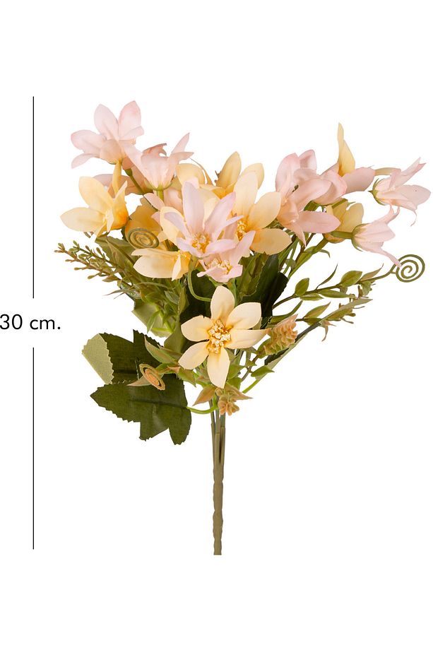 Yapay Çiçek Lilyum-Zambak Demeti Sarı-Pembe 30 Cm. - 4