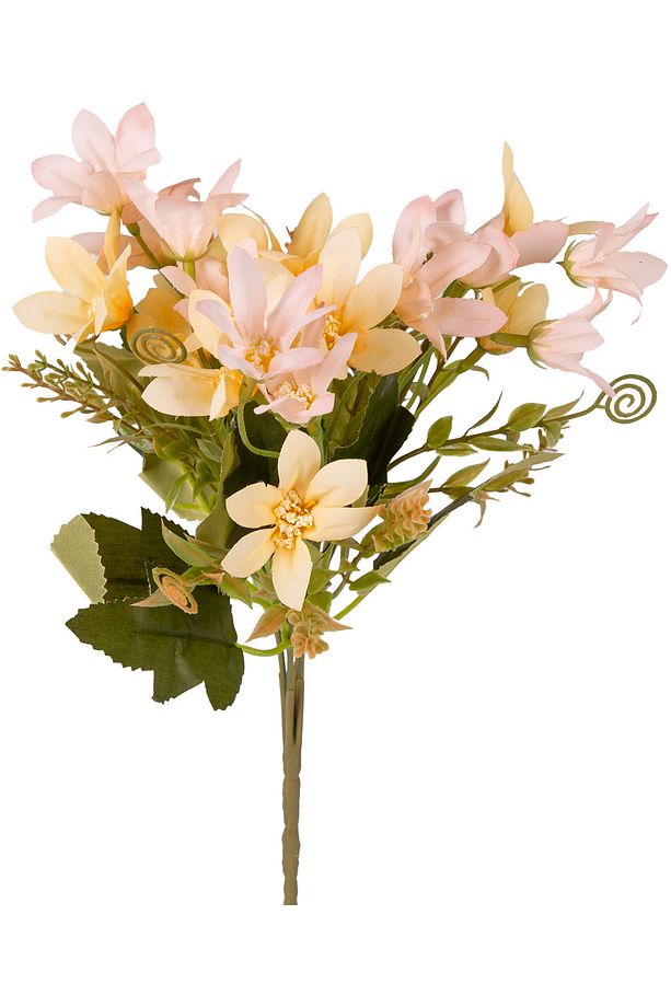Yapay Çiçek Lilyum-Zambak Demeti Sarı-Pembe 30 Cm. - 1