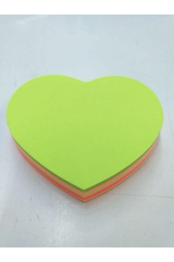 Lüx Kağıt Yapışkanlı Not Kağıdı Postit Kalp Şeklinde - 1