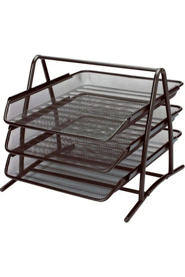 Table Top Document Rack Metal Perforated 3-Piece Movable Fx Kontef