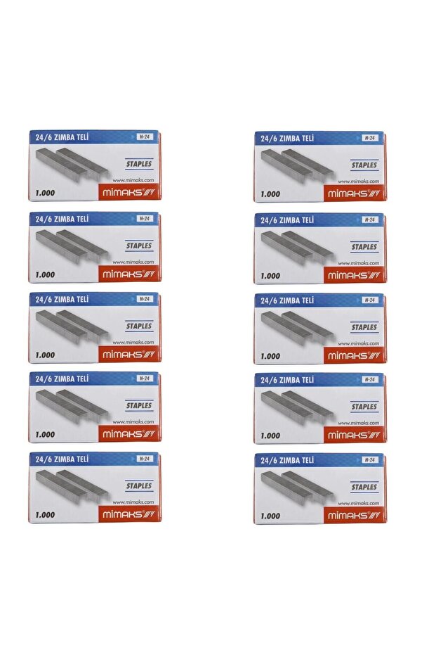 24/6 Zımba Teli Gümüş 1000 li 10 Kutu(10.000 Adet) - 1