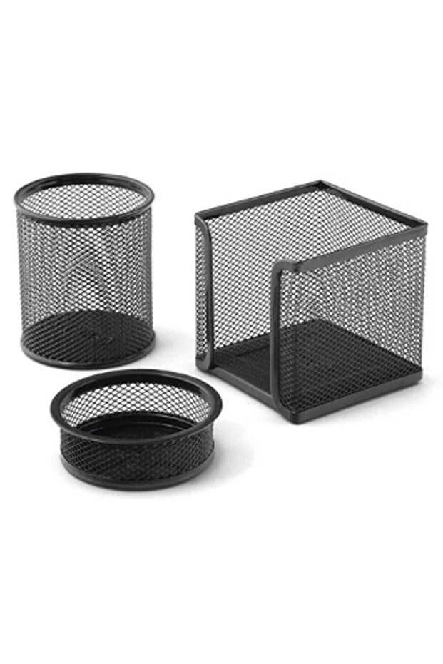 Metal Perfore 3'lü Set Siyah - 1