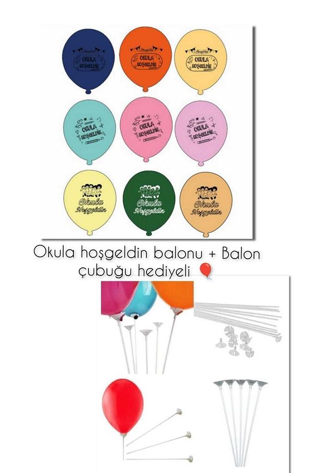 MİNİ PARTY STORE OKULA HOŞGELDİN BALONU 50 Lİ - 1