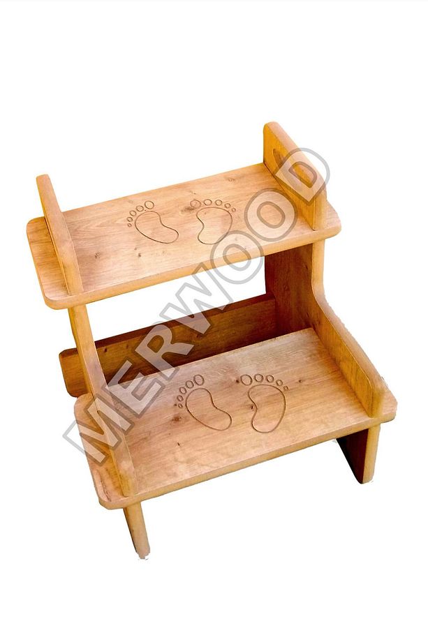 MONTESSORİ MDF BASAMAK TABURE ÇOCUK BEBEK BANYO WC YÜKSELTİCİ MERDİVEN - 1