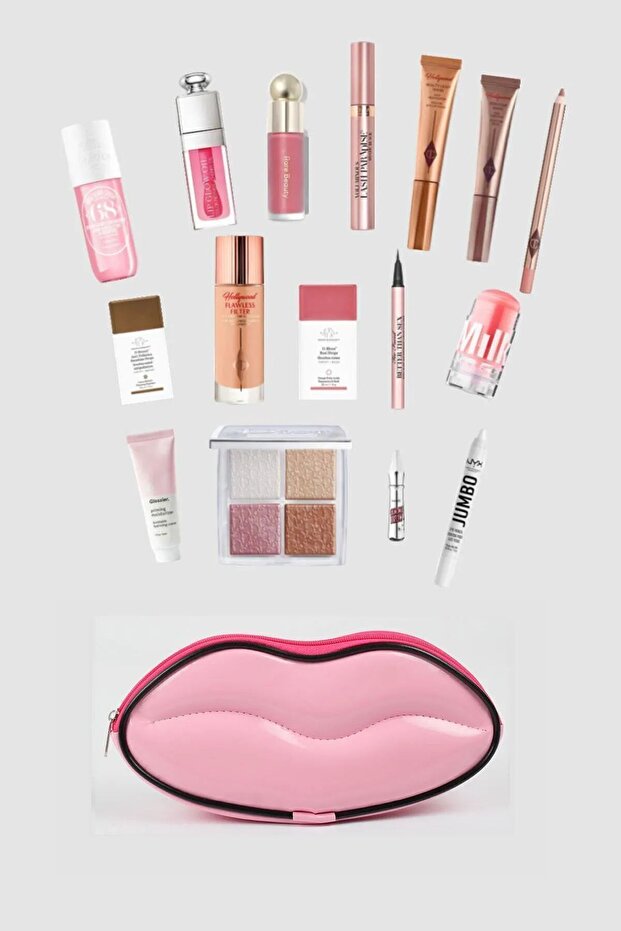 الشفاه المتوسطة - مجموعة حقائب مكياج مكونة من 3 قطع - 3