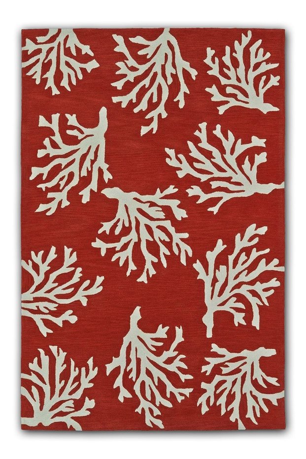 Berlin Marine Yacht Collection Red Coral Patterned Woven Base Carpet Berlin1340