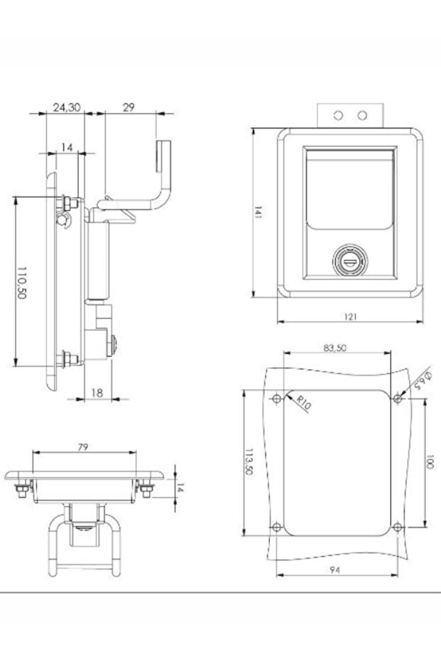 KABİN KİLİDİ SİYAH PLASTİK - 3