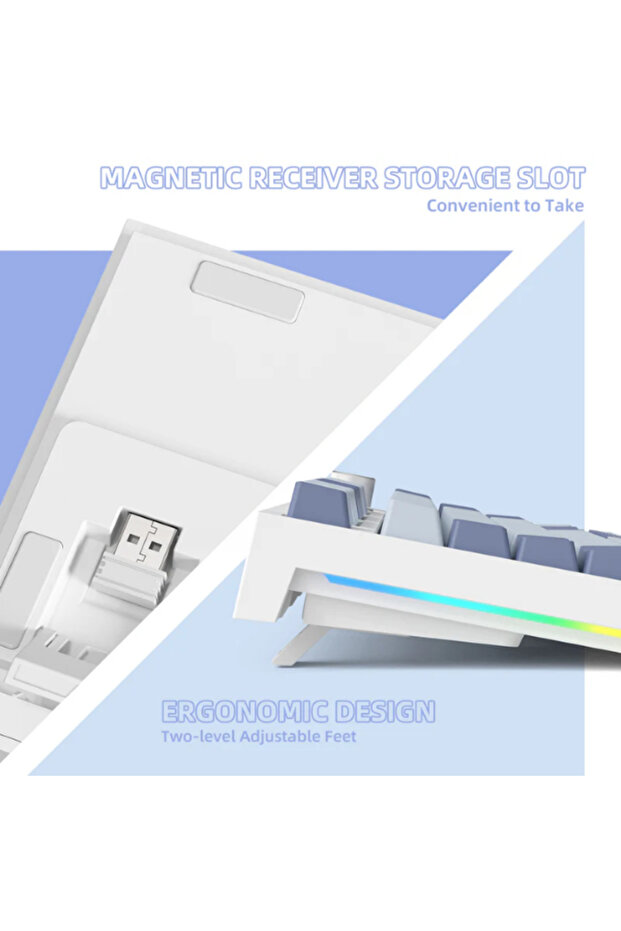 K86 EKRANLI KABLOSUZ MEKANİK KLAVYE - 6