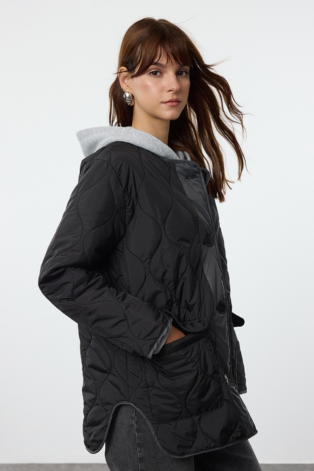 Siyah Oversize Mont TWOAW23MO00134 - 9