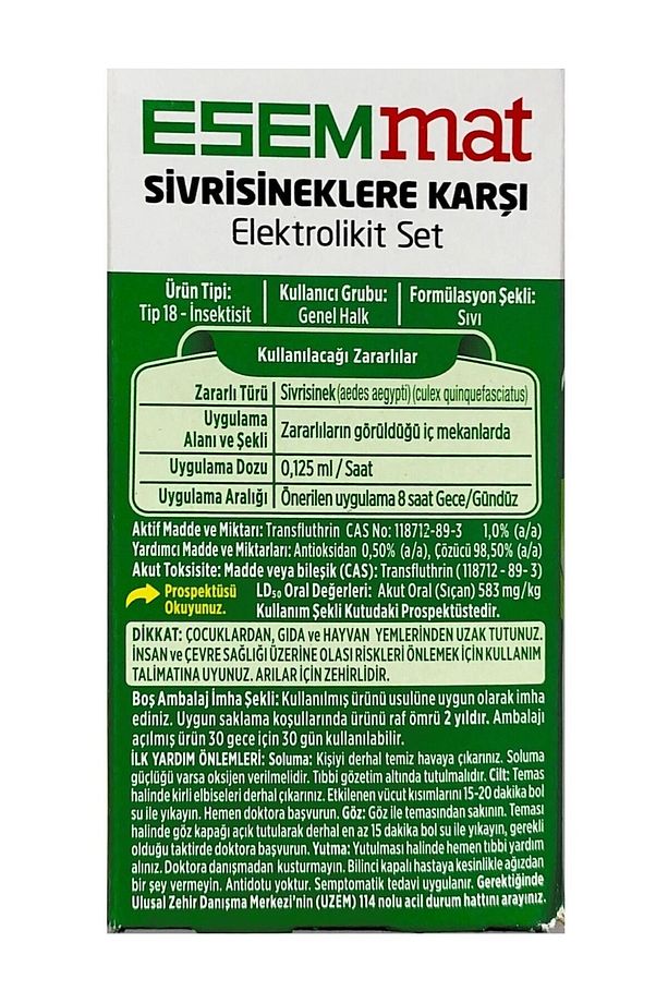 Sivrisinek Kovucu Kablosuz Otomatik Isı Kontrollü Elektrolikit Yedek Elektrolikit Set - 3