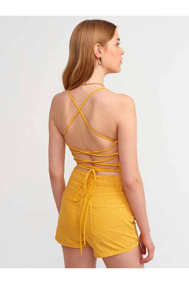 70281 Parça Boya Mom Şort-oranj - 4