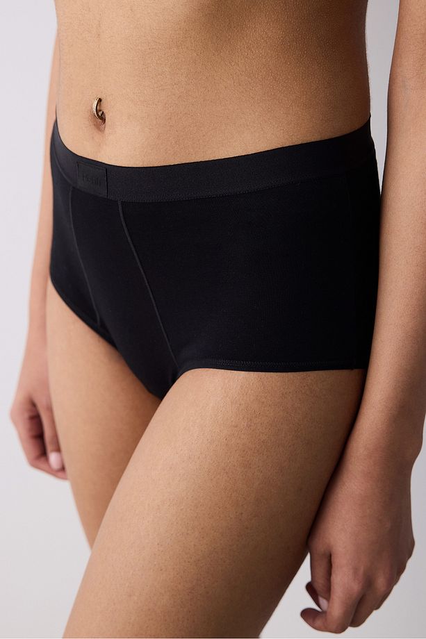 Essentials High Waist Siyah Slip Külot - 2