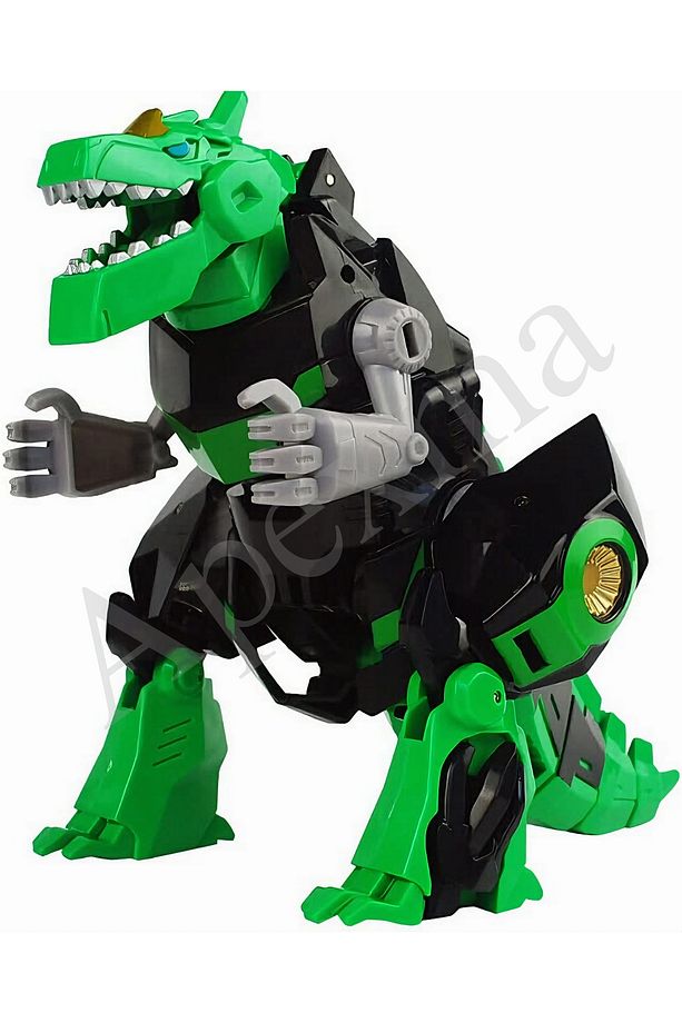 Dinozora Dönüşebilen Oyuncak Model Robot - Yeşil Renkli Şekil Değiştiren Dinozor Robot - 6