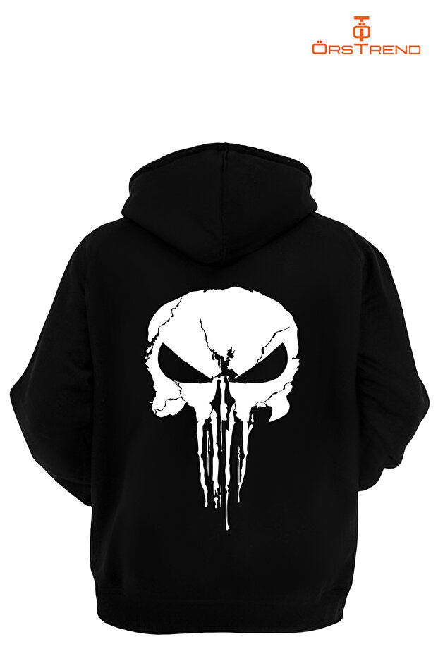 Punisher Baskılı Unisex Kapşonlu Sweatshirt - 3