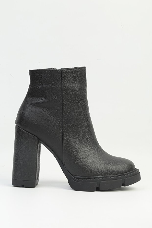 ® | PC-54112 Kadın Siyah Platform Topuklu Bot - 1