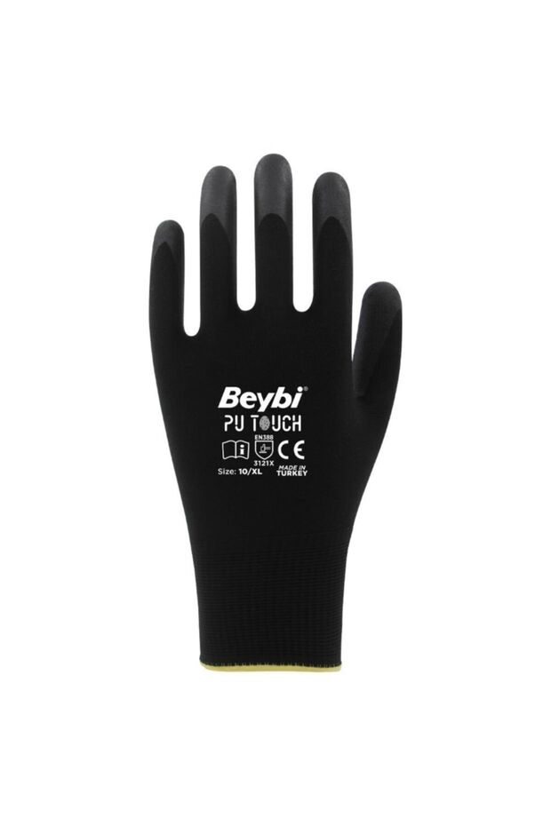 Pu Touch Polyester Eldiven No:8 Siyah - 2