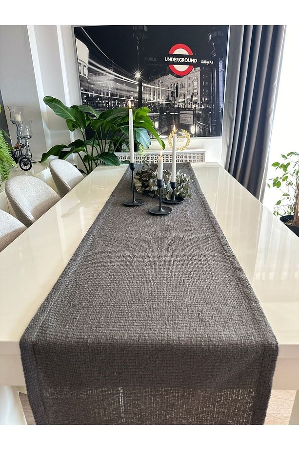 Bohem Örgü Füme Koyu Gri Dertsiz Runner - 3