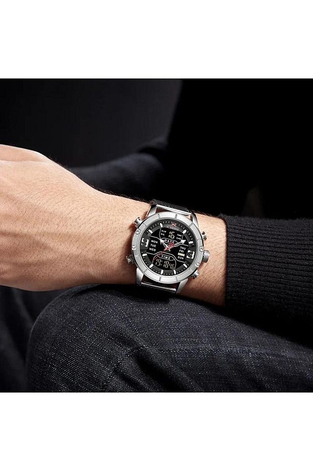 Naviforce Nf 9153 Analog Dijital Hasır Kordon Erkek Kol Saati - 6