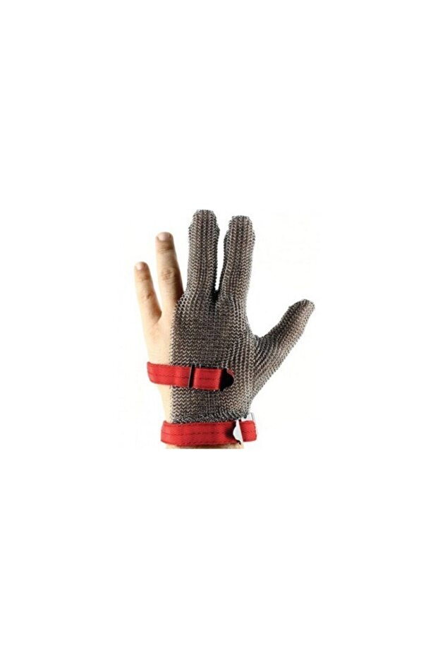 3 Parmak Çelik Örgü Eldiven Medium - 1