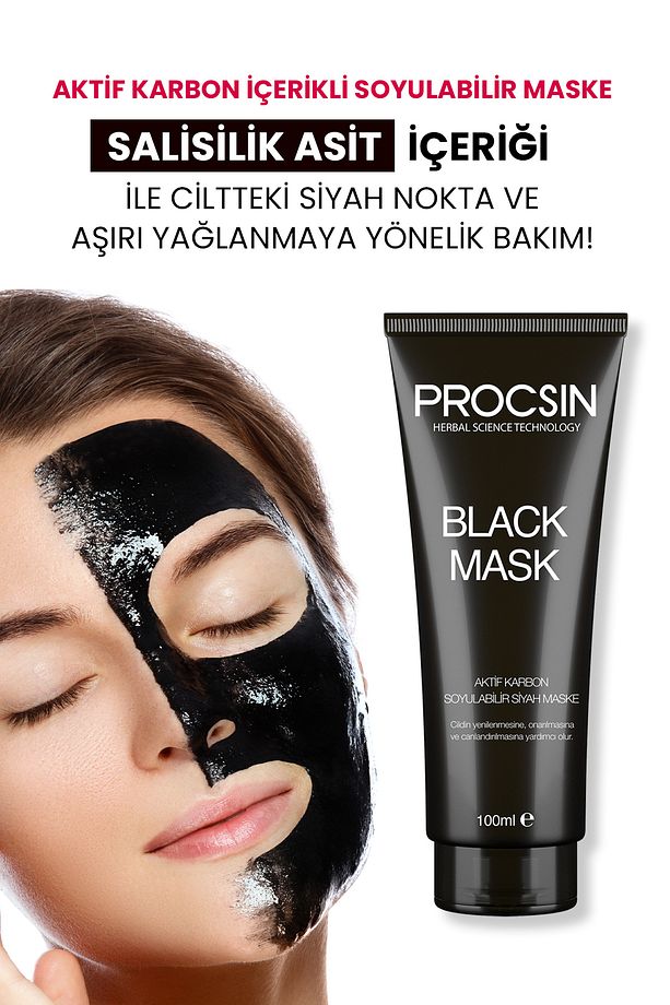 Siyah Nokta Giderici Aktif Kömürlü Siyah Maske 100ML - 3