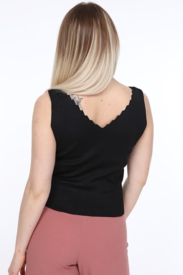 Triko Merdiven Yaka Atlet Siyah - 3