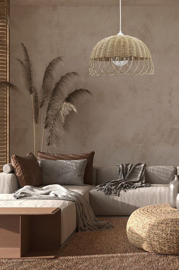 Bambu, Hasır, Rattan Sarkıt Avize Bohem - 4