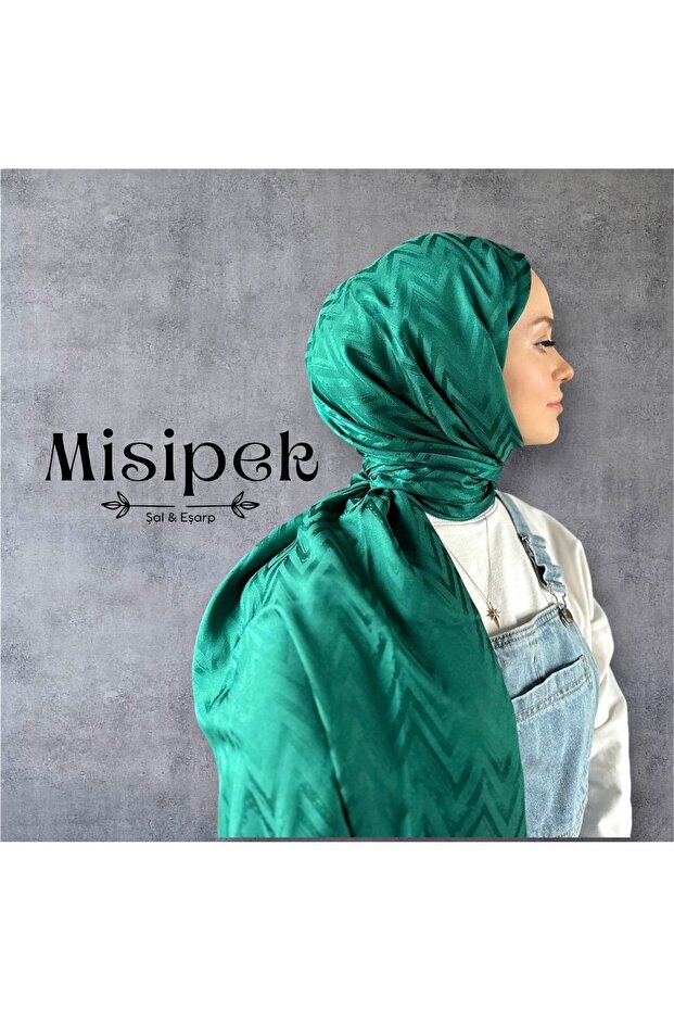 شال جاكار حريري بنمط متعرج - 1