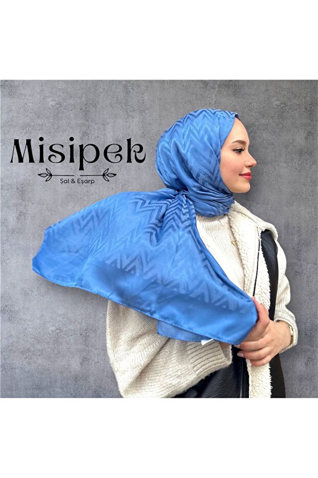 شال جاكار حريري بنمط متعرج - 1