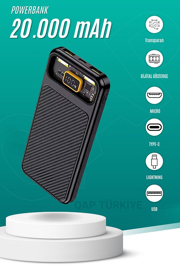 20000 Mah Powerbank Süper Tasarım Gerçek Tam Net 20,000 Mah ( Iphone Ve Android Uyumlu ) - 1