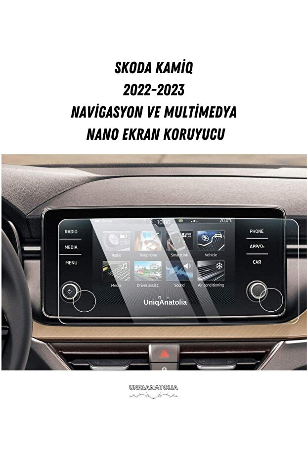 واقي شاشة نانو متوافق مع لوحة القيادة الرقمية والملاحة Skoda Kamiq