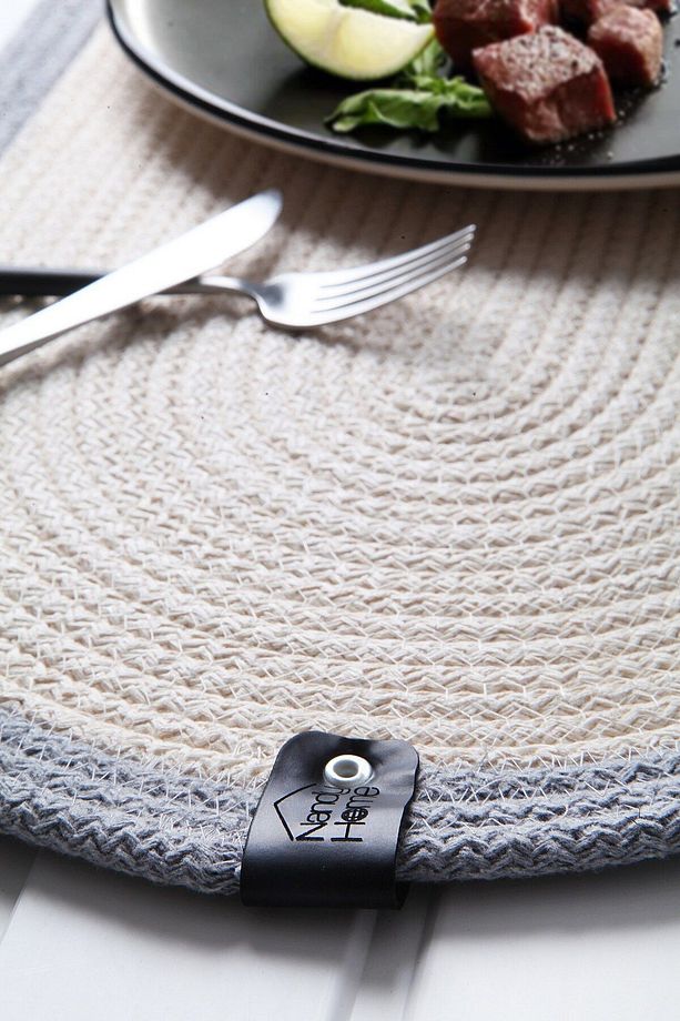 Hand Made Hasır Desen Jüt Runner - 2
