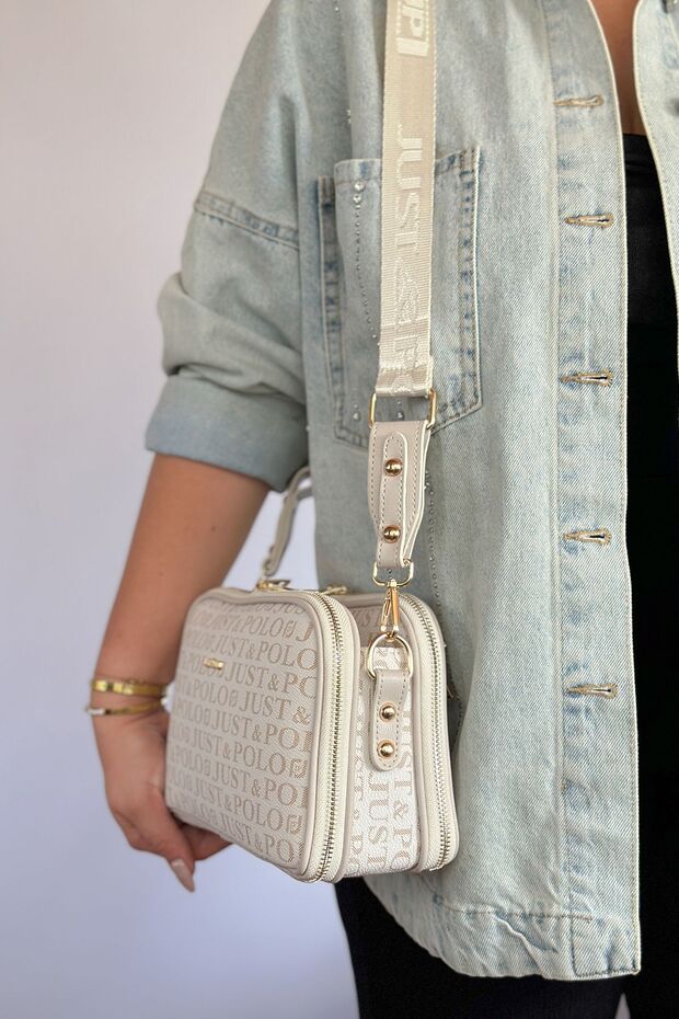 S3 Medium Size Daily 5 Compartment Crossbody Women's Shoulder Bag 2053 Cream