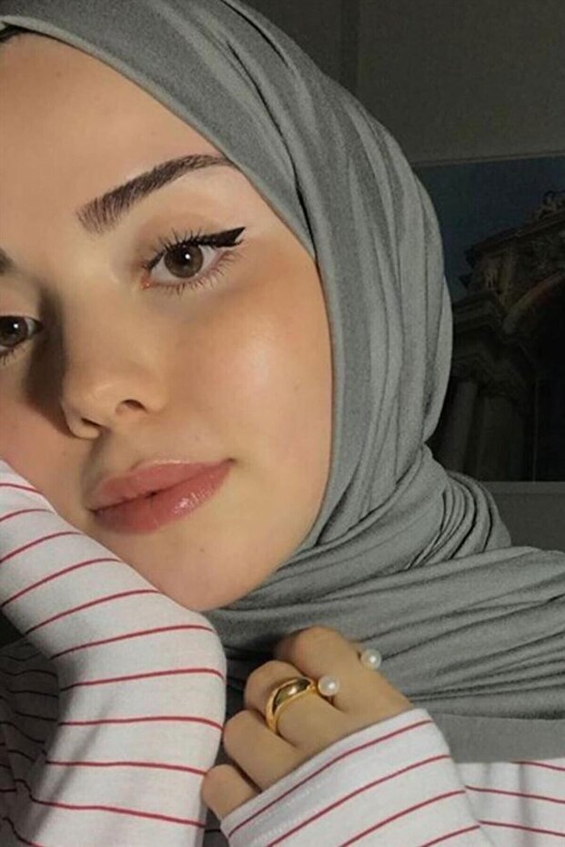 موديل شال حجاب قطن ممشط-أخضر مرجاني