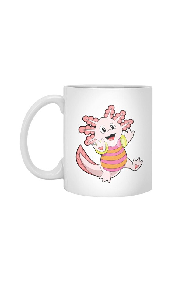 Axolotl Swimming White Mug, Gift, Dowry, Presentation Holder