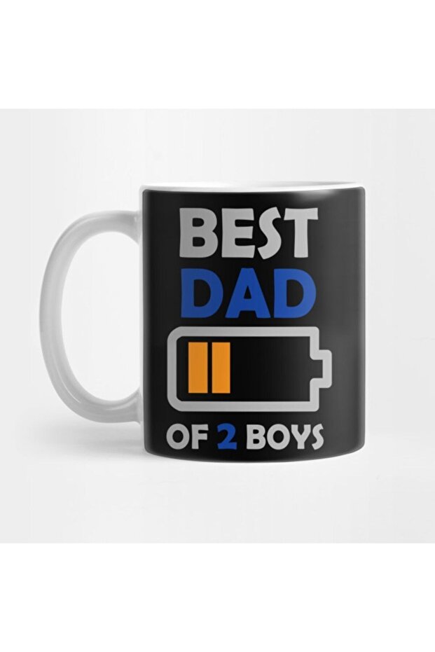 Best Dad Of 2 Two Boys Daddy Father's Day Gift Low Battery Mug