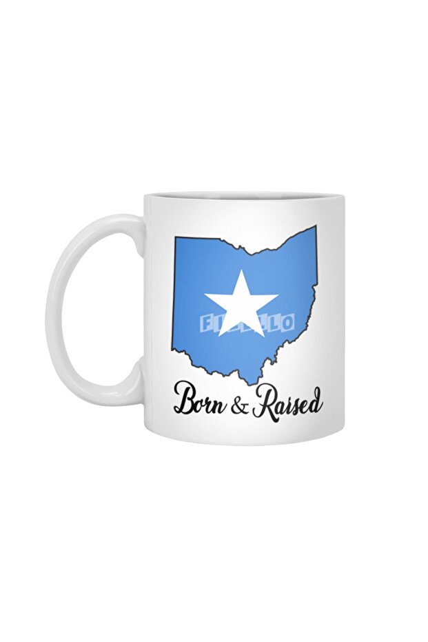 Born in Somalia Raised in Ohio White Mug, Gift, Dowry, Presentation Holder