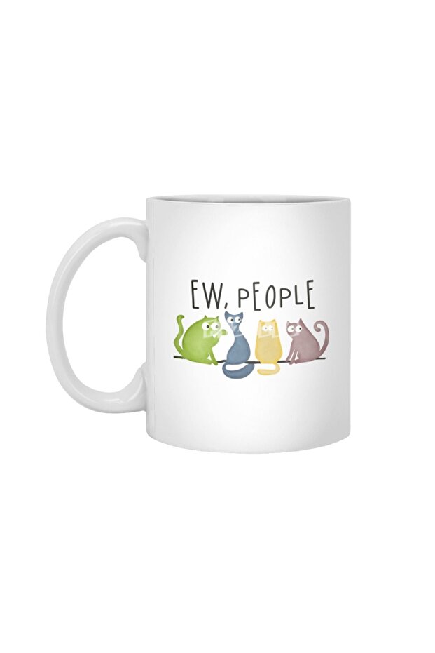 Ew، People - كوب أبيض ملون على شكل قطة، هدية، مهر، عرض