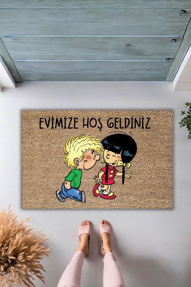 Modern Dijital Baskı Paspas - Kahverengi Yeni Chen ve Cedric - Kapi Onu Paspasi - 1
