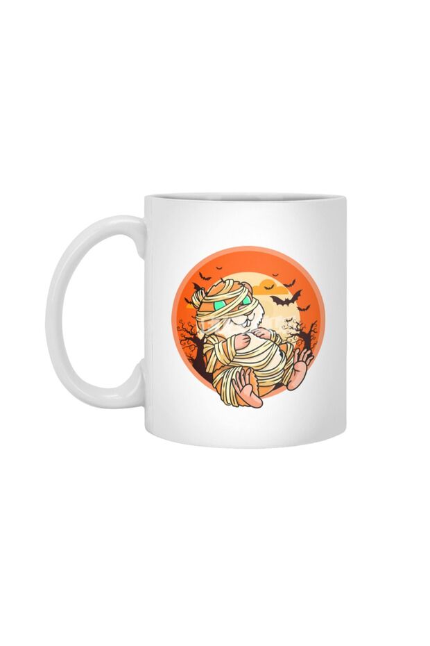 Cute Spooky Halloween Mummy Hamster Costume White Mug, Gift, Dowry, Presentation