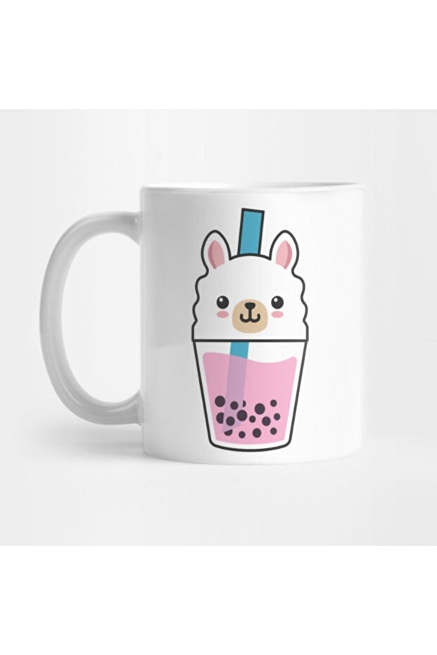 Boba Llama Kawaii Bubble Tea Boba Milk Mug, Gift, Dowry, Presentation