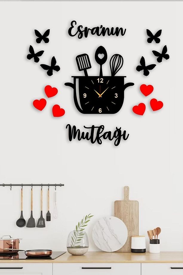 İsimli Dekoratif Mutfak Saati ve Mutfak Dekoru - 2
